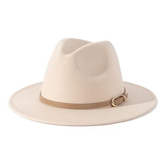Classic Felt Fedora Wide Brim Hat Elegant Chic Adjustable Strap Fashion main image 8